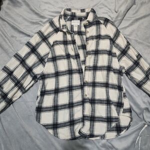 American Eagle Outfitters Black and White Plaid Shirt